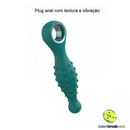 Plug anal com textura e vibração - Imagem 4