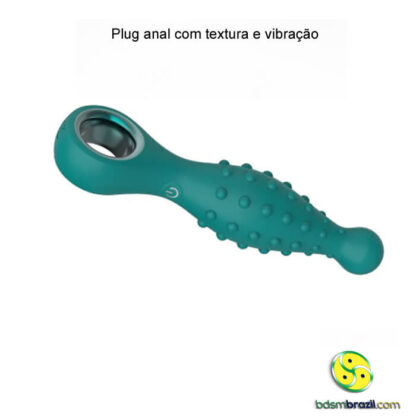 Plug anal com textura e vibração - Imagem 5