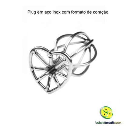 Plug em aço inox com formato de coração - Imagem 2