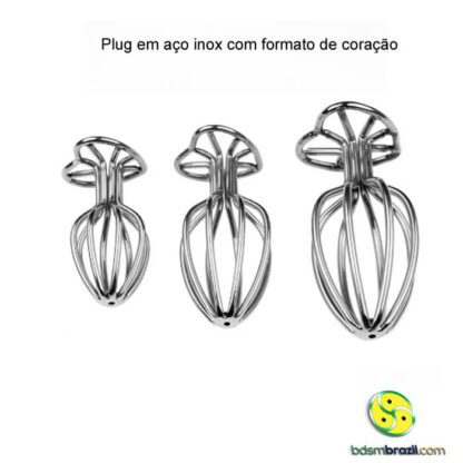 Plug em aço inox com formato de coração - Imagem 3