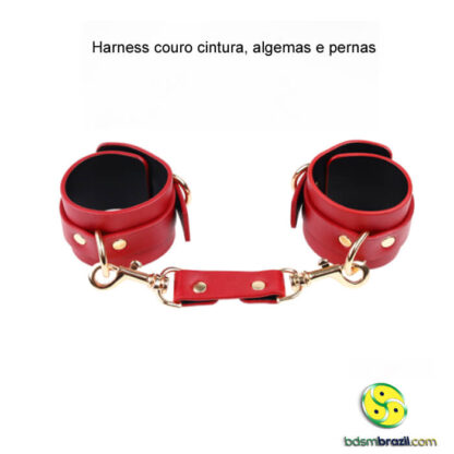 Harness couro cintura, algemas e pernas - Imagem 3