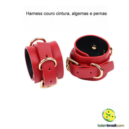 Harness couro cintura, algemas e pernas - Imagem 4