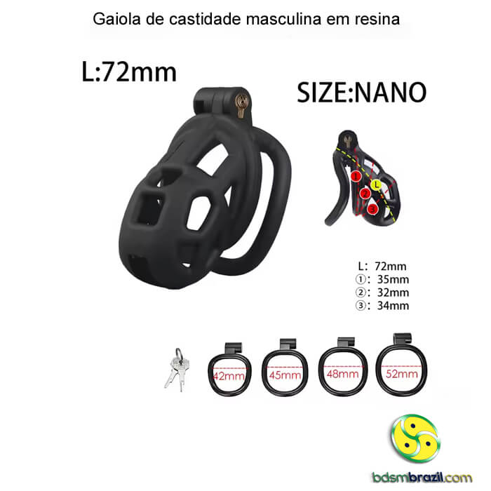 Gaiola de castidade masculina em resina - Imagem 2