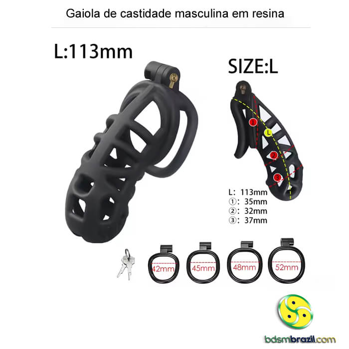 Gaiola de castidade masculina em resina - Imagem 8