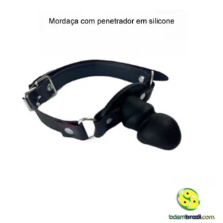 Mordaça com penetrador em silicone