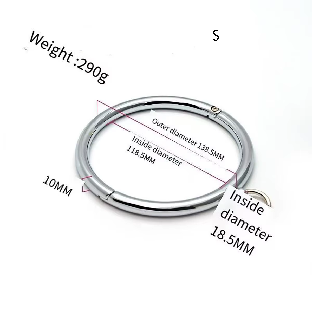 Coleira Metálica Premium com Argola Frontal - Imagem 2