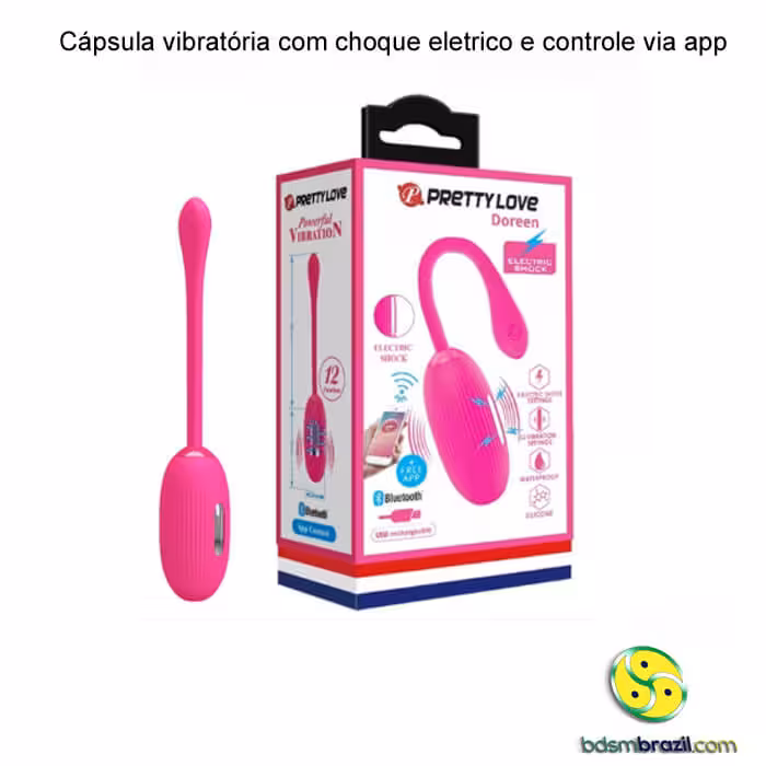 Cápsula vibratória com choque eletrico e controle via app