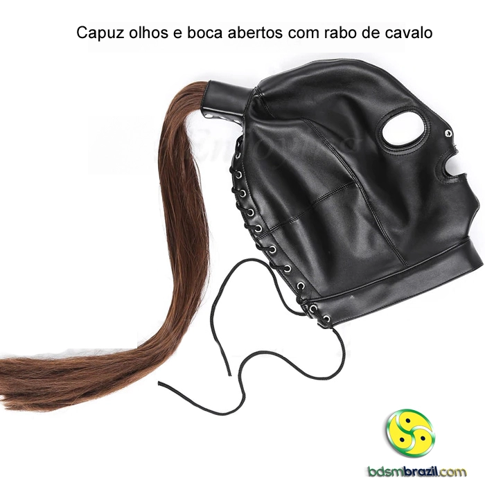 Capuz olhos e boca abertos com rabo de cavalo - Imagem 2