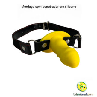 Mordaça com penetrador em silicone