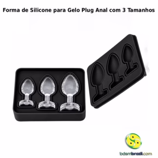 Forma de Silicone para Gelo Plug Anal com 3 Tamanhos